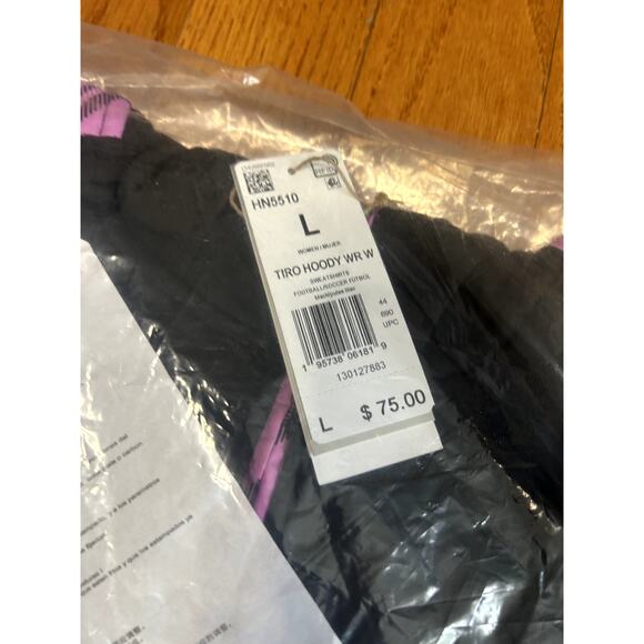 SET Adidas Tiro Hoody and Sweatpant Set Womens Size Large Purple Tartan NWT - Picture 5 of 10